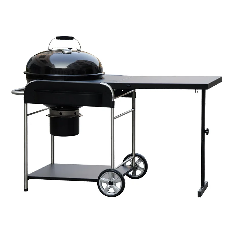 
New Style commercial folding trolley lamb spit roaster charcoal BBQ grill with table 