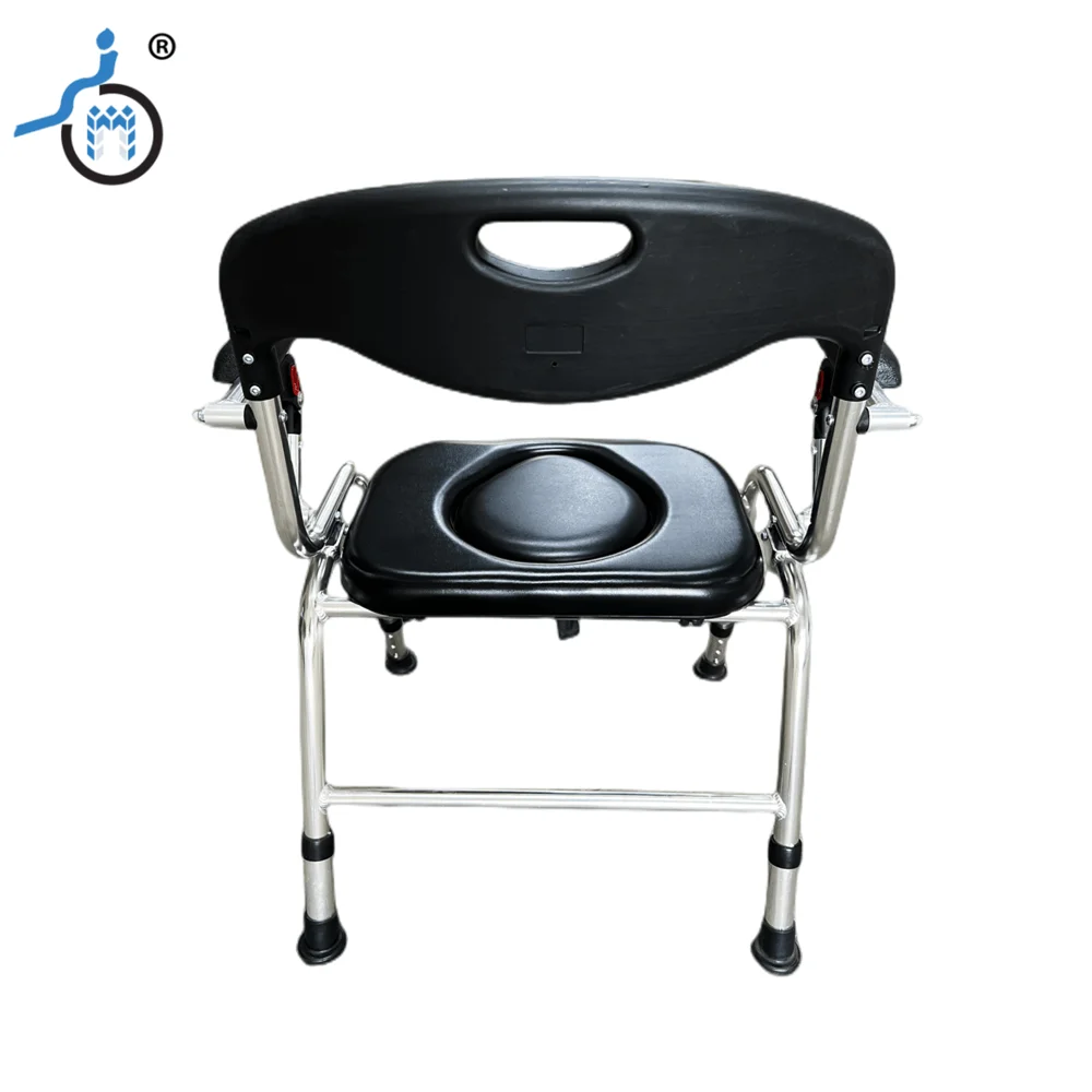 Folding Medical Bedside Commode With Removable Bucket For Handicap Elderly Camping Toilet Chair With Armrests And Backrest