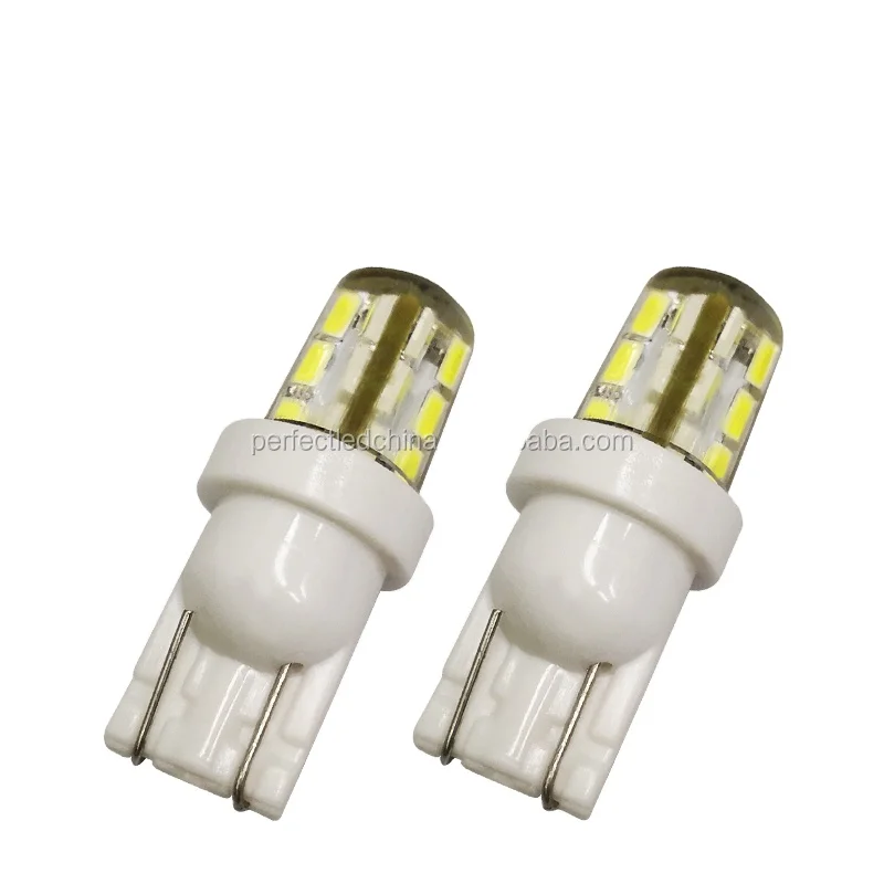 12v 24v T10 3014 24smd park light led light silicone wide bulb car led side wedge signal backup White Red Yellow