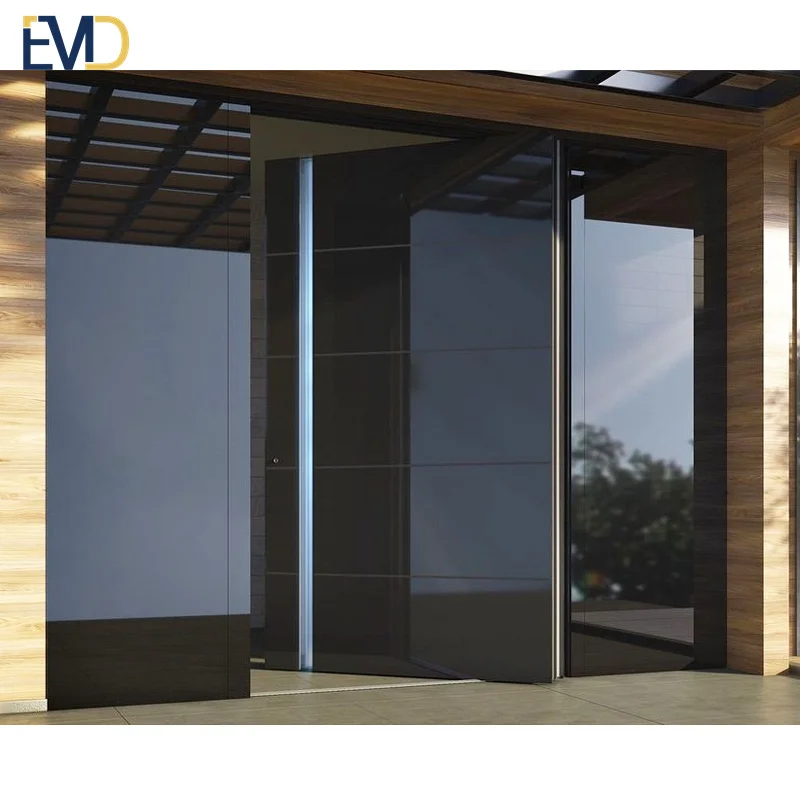 Custom made US villa aluminium modern burglar proof main exterior entry pivot door