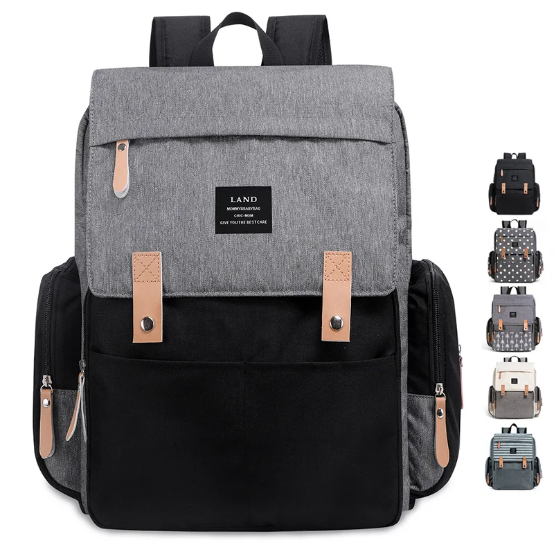 Hot sale hospital fashion style mama custom sublimation new born mothers usb maternity mommy nappy baby backpack diaper bag