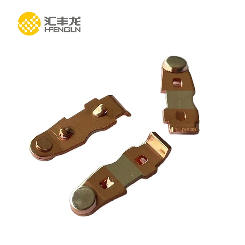 Silver Bimetal  Contact terminal Copper Brass Stamping  Part for Relay