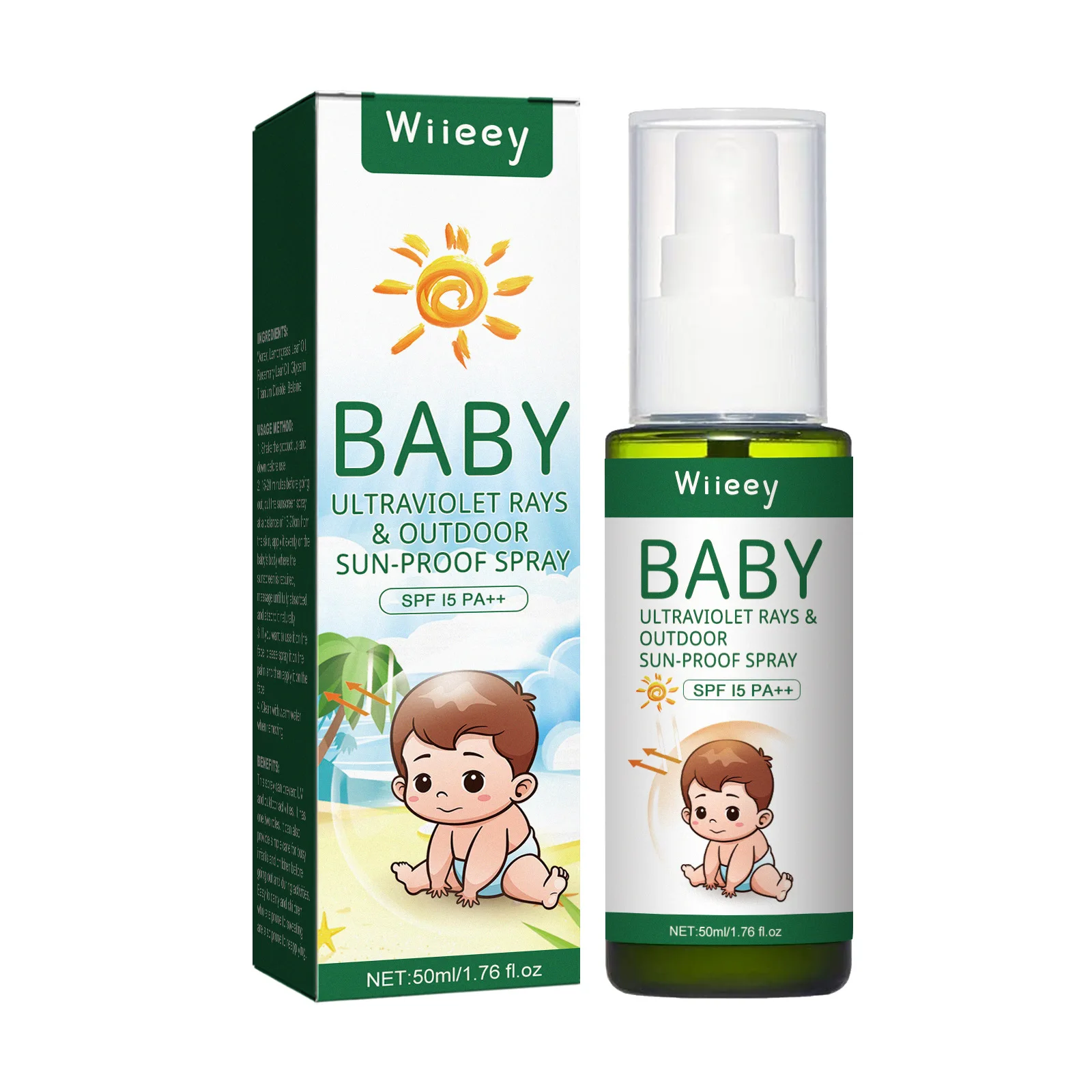 Wiieey Wholesale Professional Skincare Non-Greasy And Lightweight Mineral Baby Sunscreen Spray