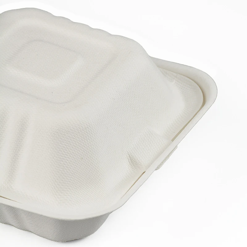 Custom Biodegradable Sugar Cane Bagasse Packaging Food Container Eco Friendly Sugarcane Burger Box