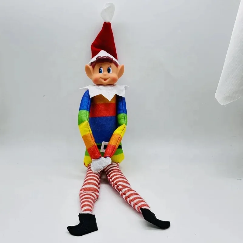 2024 New Christmas Gifts 40cm Elf on shelf Doll Long-Leg Hanging Ornaments Christmas Plush Dolls