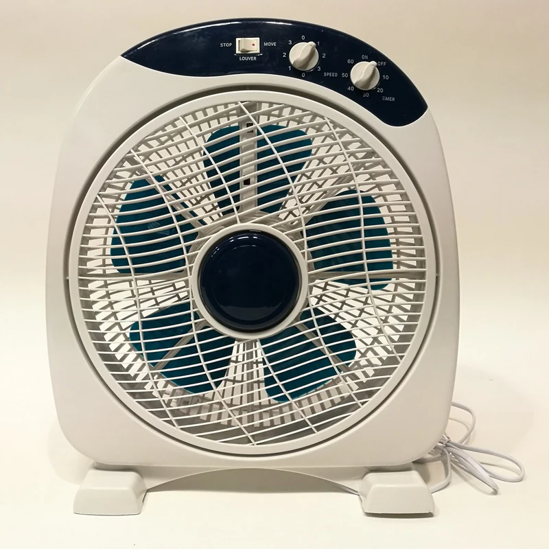 12 Inch 3 Speed 5 Blades 2-Hours Timer High Quality Air Circulating Electric Table Box Fan For Air Cooler
