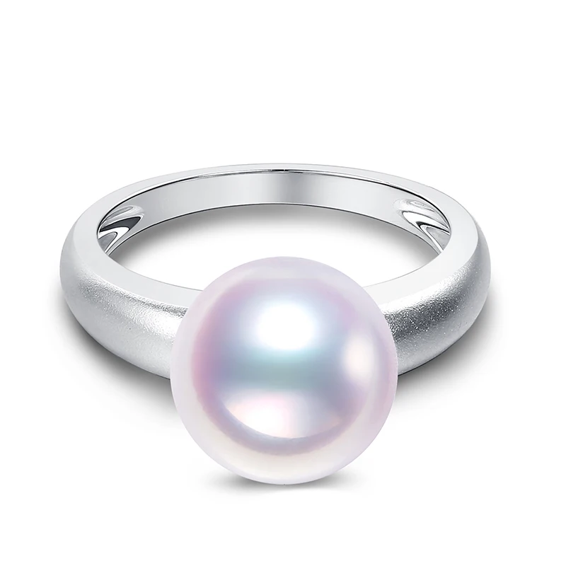 Factory direct  jewelry supply simple 925 sterling silver ring sand-blasting process southsea pearl ring for women
