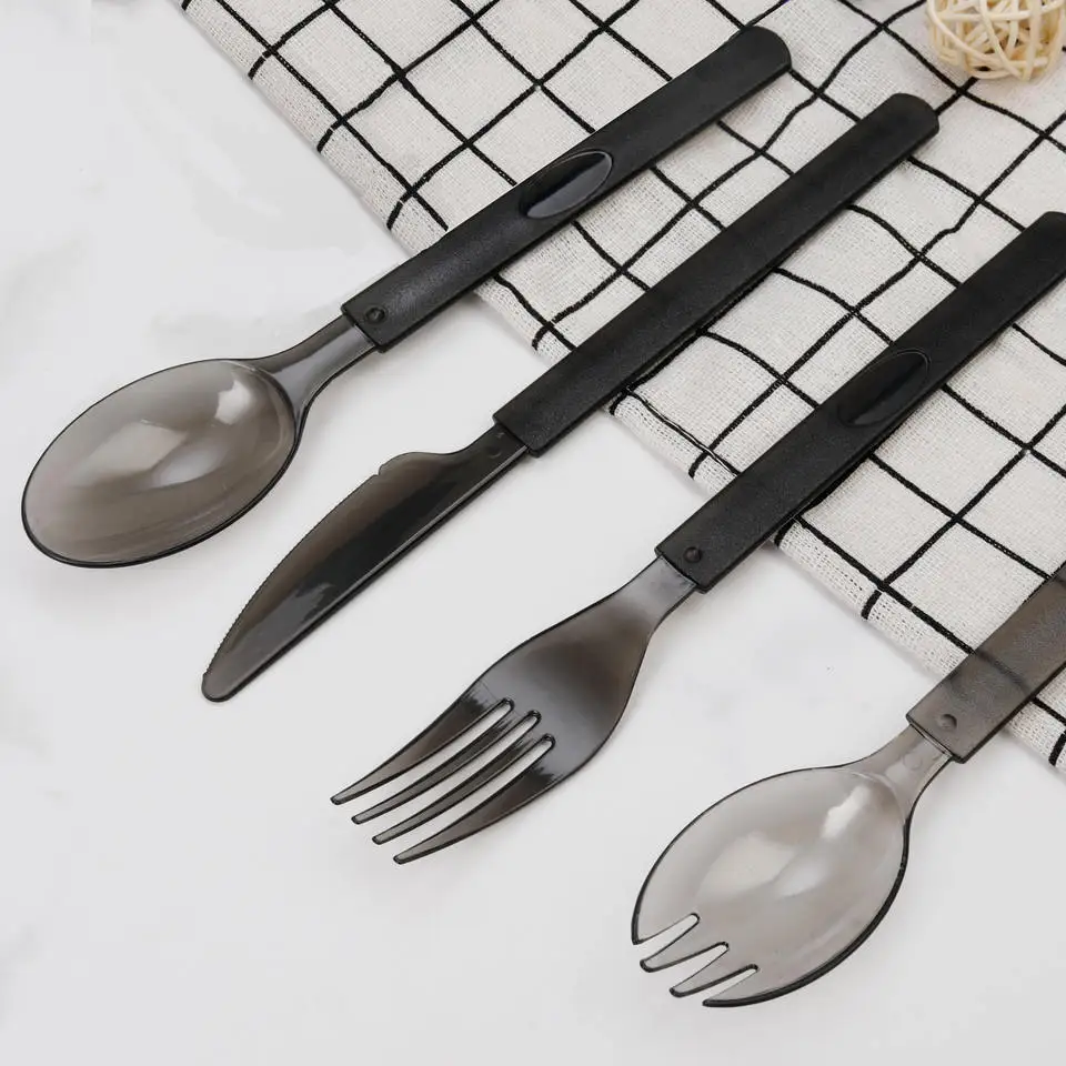 Factory production wholesale Plastic PS disposable cutlery set fork/knife/spoon/teaspoon