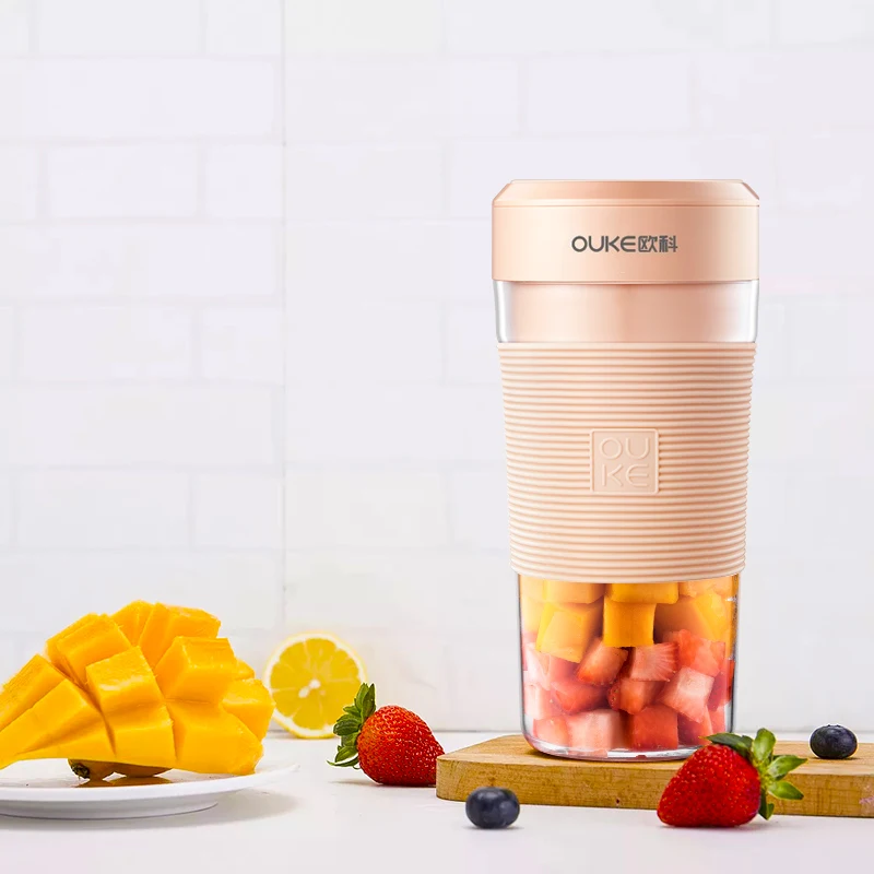 2 blades usb rechargeable mini wireless juicer cup portable electric smoothie blender