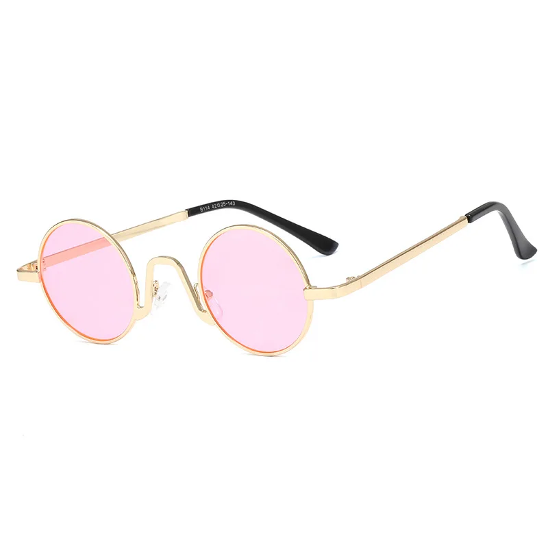 
2021 New Design Outdoor Retro Metal Round Frame Child Sunglasses for Girls Children 