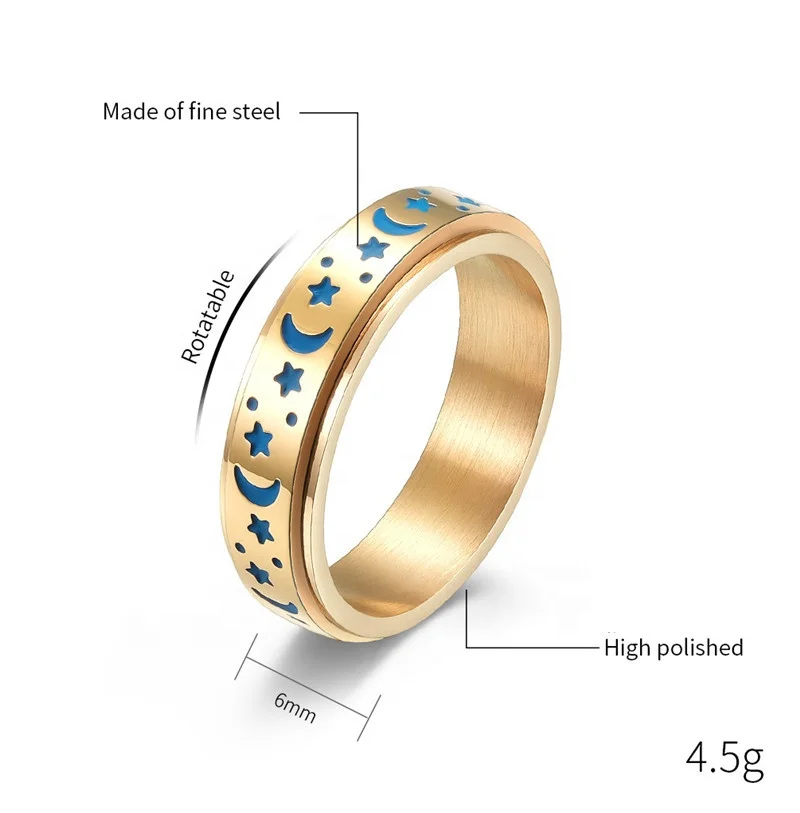 Amazon Hot sale Rotate gold filled 18k water resistant tarnish free rings ring designs for boys 2 gram gold ring price 2022
