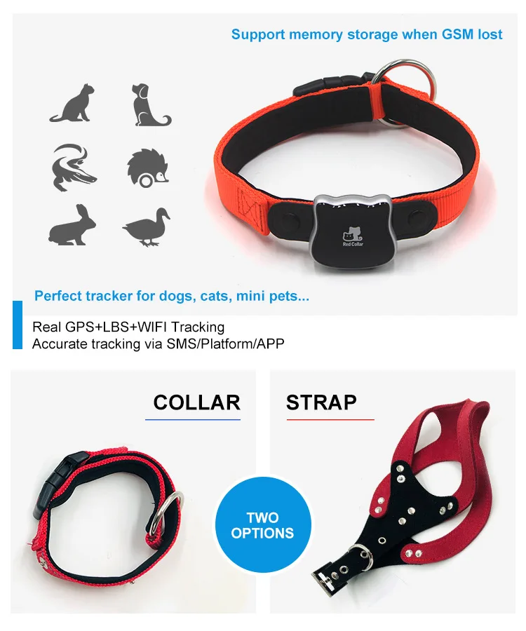 Hot Sale High Quality Pet Tracker GPS Activity Monitor Real Time Tracking Dog Collar Small GPS Tracking Device 2G With Led Flash