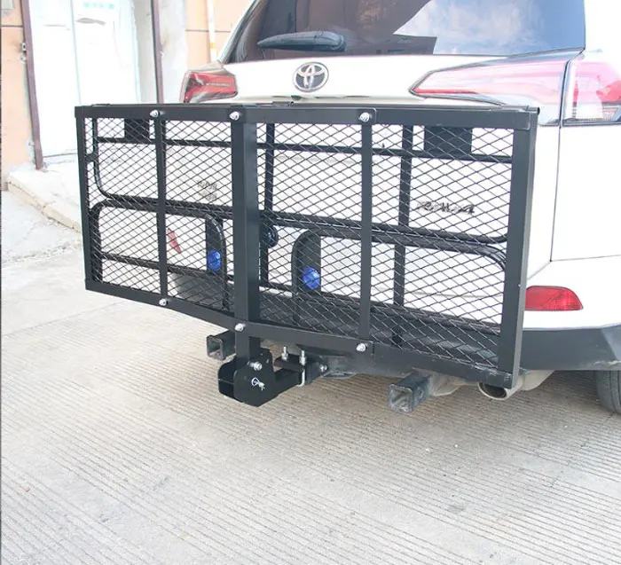 whole sale iron steel metal trailer cargo carrier hitch mount rear luggage rack for RV truck SUV van and other vehicles
