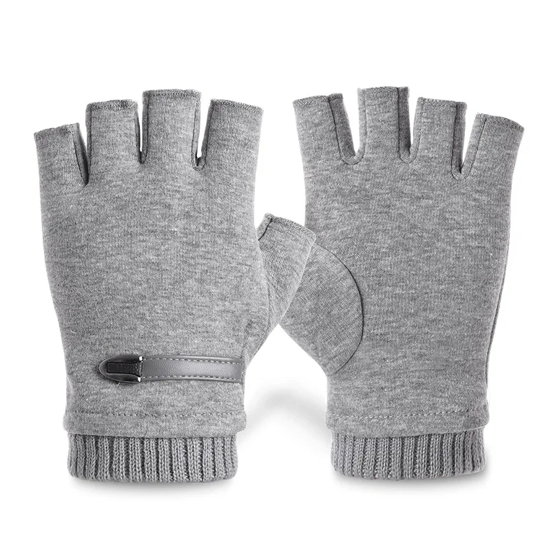 Зимние вязаные теплые варежки для пальцев без сенсорного