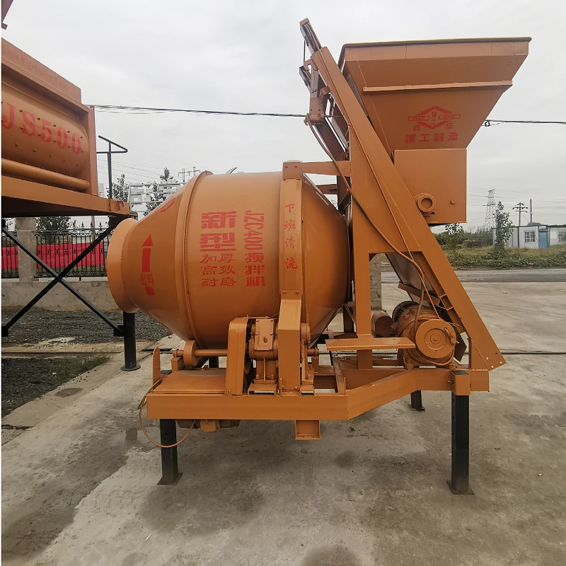 The portable roller JZC500 mixer is a concrete mixer attachment for slip loaders