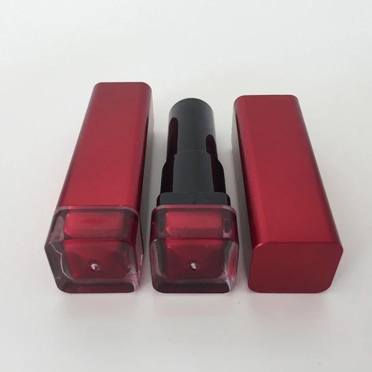 Luxury plastic square shaped lipstick tubes, empty lipstick cases containers for lipstick packing