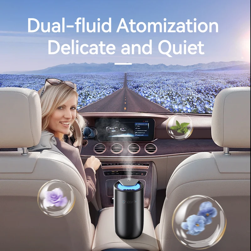 SCENTA A613 New Arrival Button Battery Diffuser Ce Waterless Rechargeable Usb Essential Oil Wireless Car Aroma Diffuser
