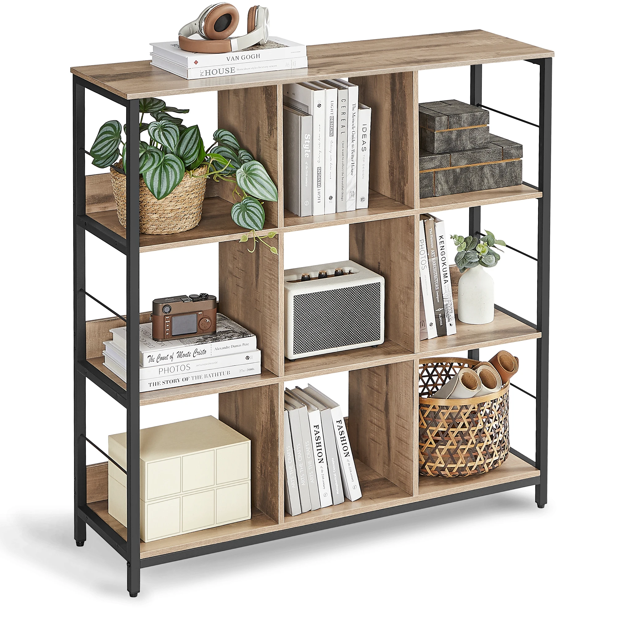 Промышленная лестничная полка VASAGLE 3-уровневая для хранения Офисная Книжная Полка