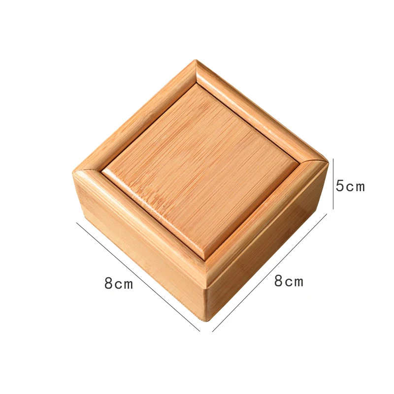 Storage box bamboo varnish finished small gift package box with sliding lid custom logo