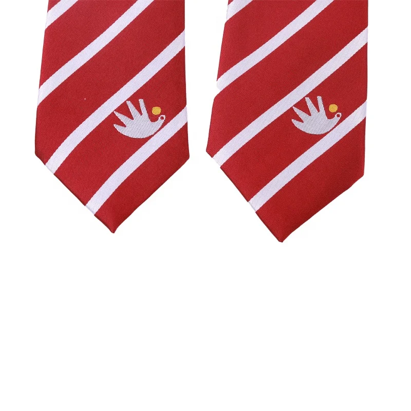 hot sale hand made custom red polyester kids children neck ties with logo