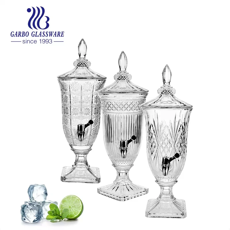 glass water juice beverage dispenser glass juice storage jar stock clear color 2 liter high white good quality dispensers