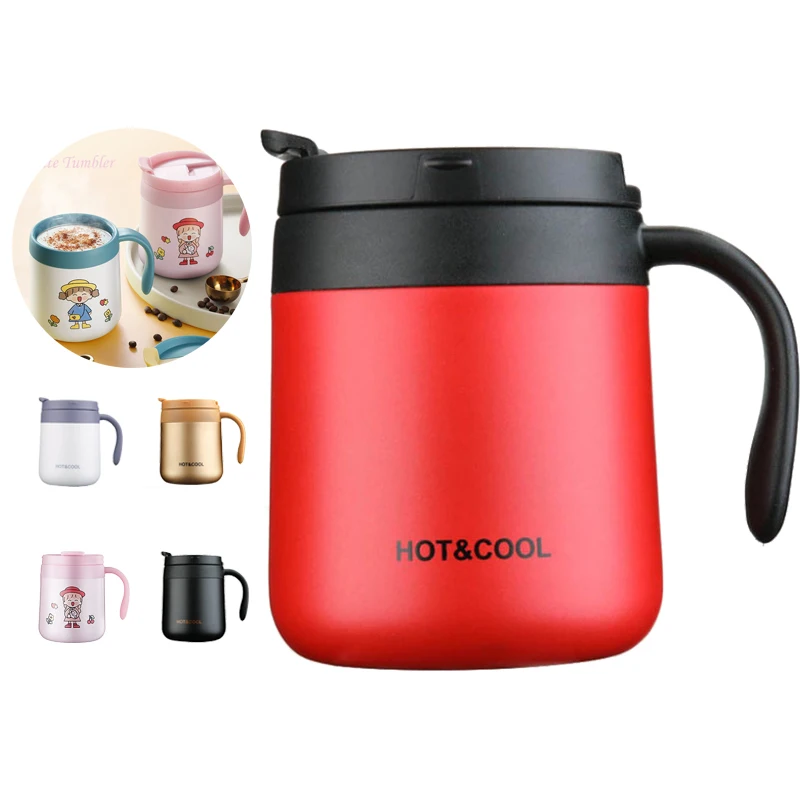 Christmas Presents 304 Stainless Steel Coffee Mug with Handle  Working Tumbler with Spoon for Gifting and  Sporting