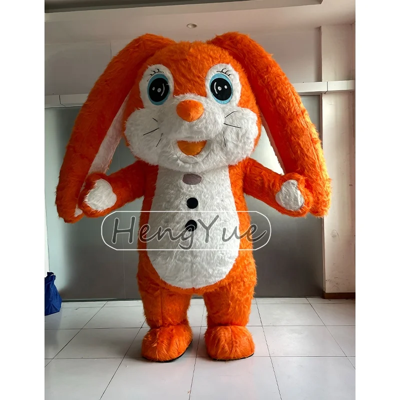 Hengyue Easter Bunny Inflatable Rabbit Mascot Costume For Adult Inflatable Rabbits Cosplay Kits Animal Mascot Carnival Costumes