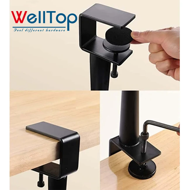 WELLTOP New Arrivals Furniture Accessories Hardware Furniture Legs Adjustable Metal Clamp Table Legs for DIY Coffee Table Dining