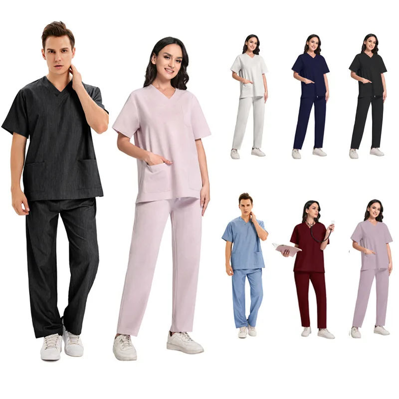 Wholesale Dropshipping Hospital Nursing Staff Plus Size Scrub Tops & Pants Uniforms Sets