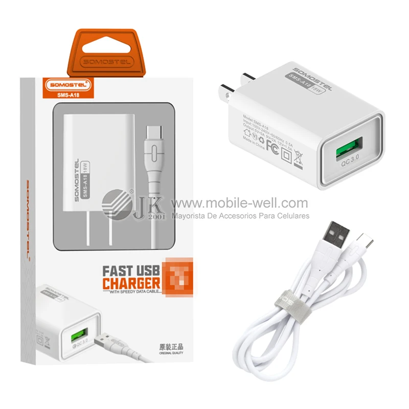 Universal 18w Power Adapter Brick QC3.0 Fast Charging Cube Block Usb Original Cell Phone Charger for i phone Charger