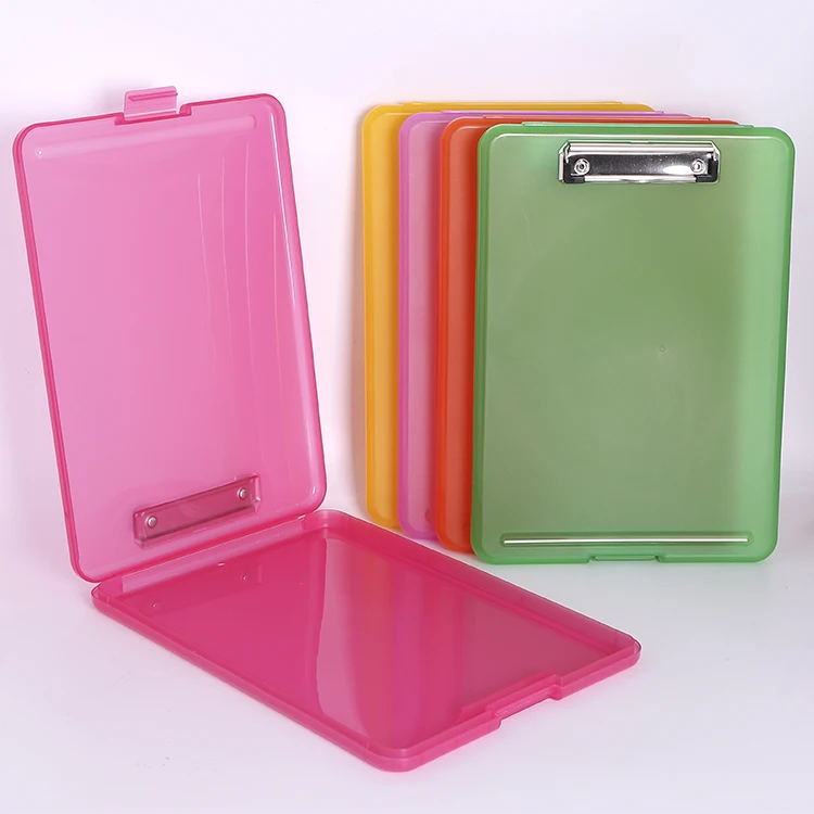 Custom Printed Open Foldable Filing Product Clipboard With File Storage Box Office Pp File Cabinet Folder