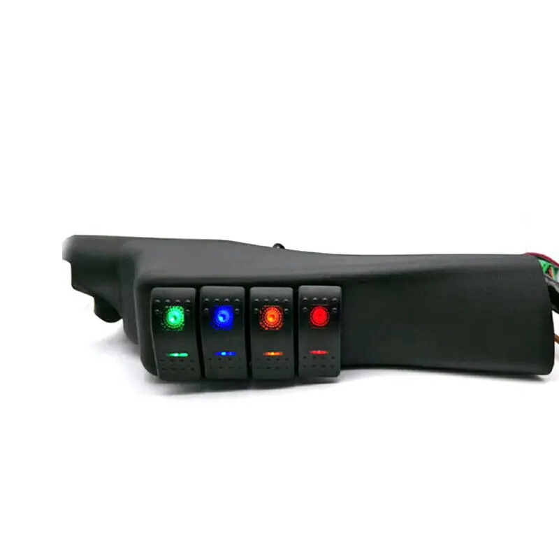 NEWWIND Panel Kit Left Hand A Pillar Switch with 4 LED Boat Rocker Switch for Jeep Wrangler 2007-2015