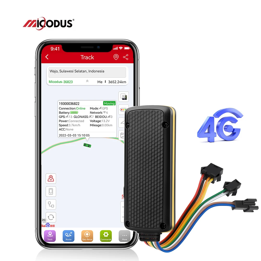 4G Vehicle GPS Locator MiCODUS MV401G Waterproof Wired Tracking Device System Remote Engine Cutting Off Car Gps Tracker