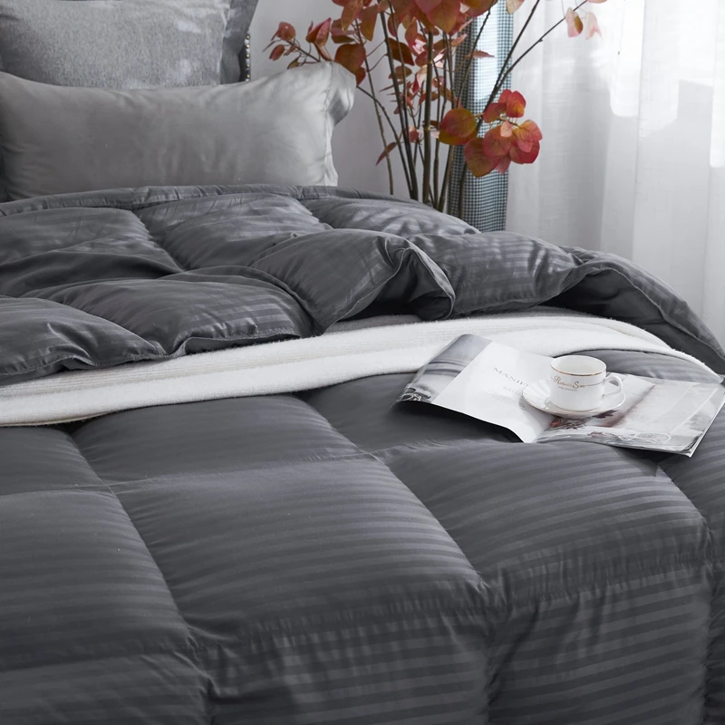 Wholesale Price Cheap Quilt Chemical Fiber Quilt All Season Handmade 100% Polyester Adult Thickened Skin-friendly Filling Gray