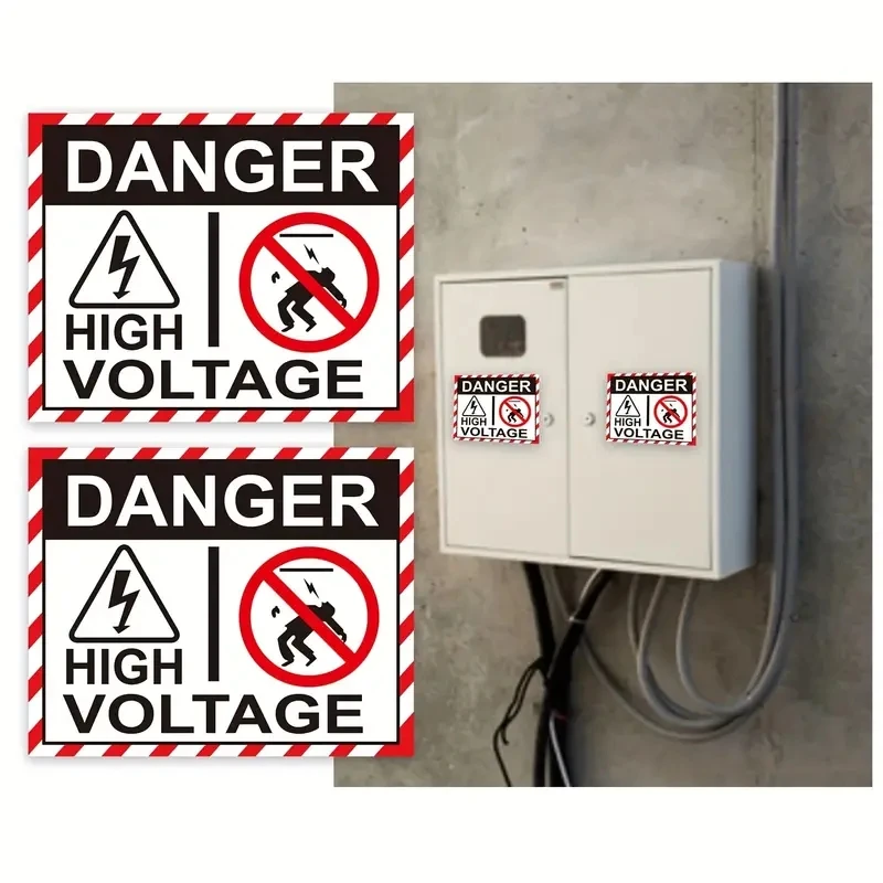 High Voltage Warning Labels, Hazardous Voltage Safety Warning Stickers, Electrical Sign Sticker For Battery Bank