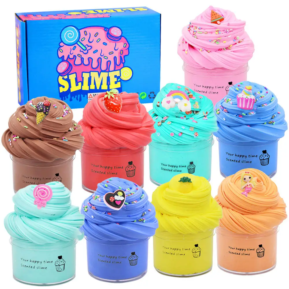 Leemook Funny Non-Toxic Modeling Slime Ice Cream Playdough Clay Set Diy Slime Making Kit For Kids