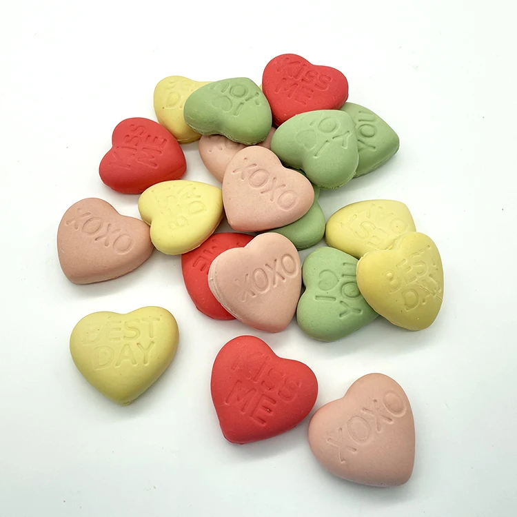 dog biscuit manufacture customizable dog food crunchy and delicious love shape biscuit dental treats snacks for training