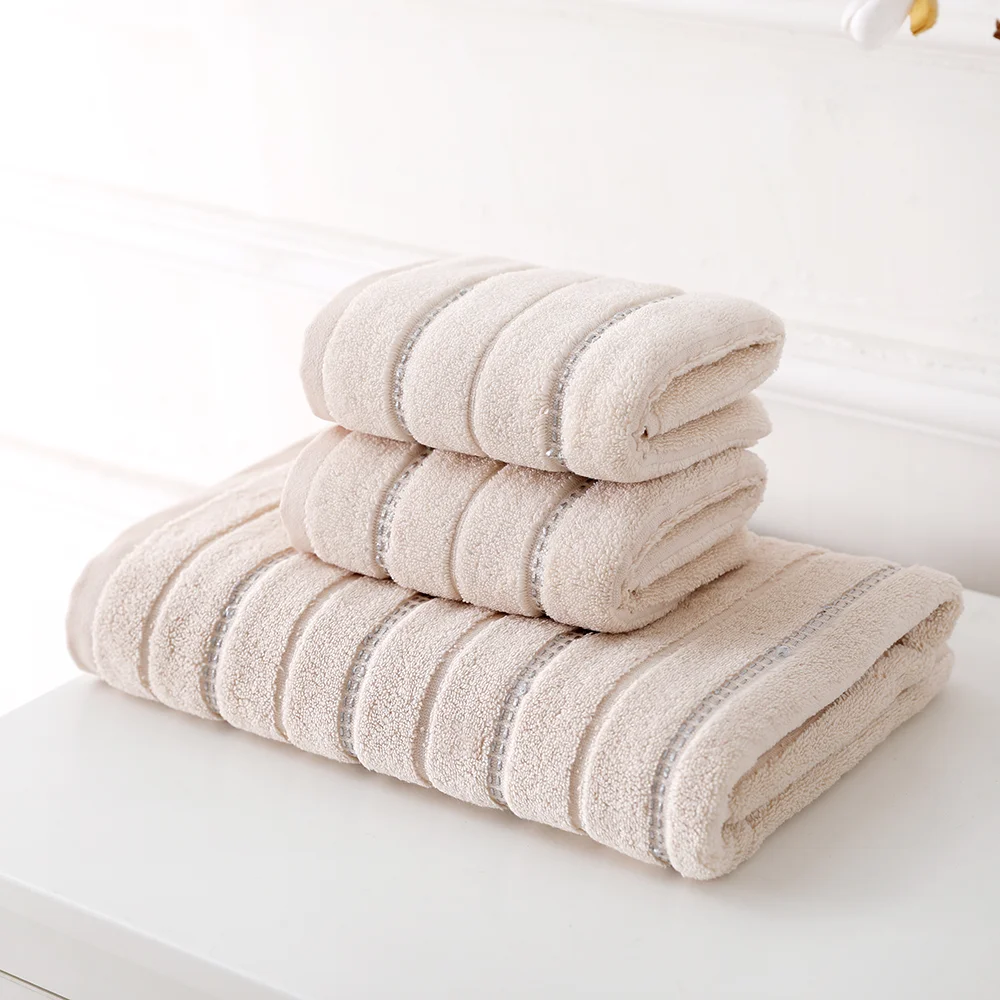 BLX 100% Cotton Woven Strip Design Solid Color Round Square Size Sand Free Custom Beach Towel with 590gsm , 70x140cm