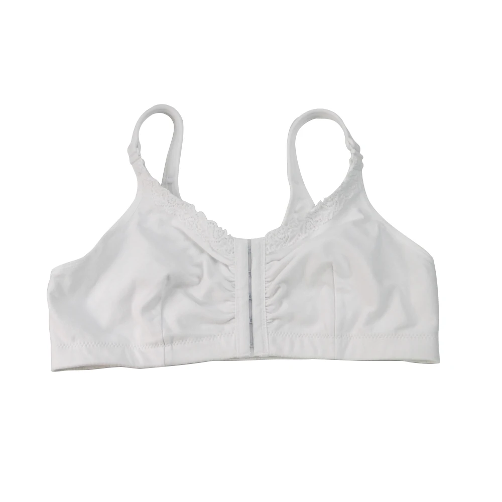 Breathable Front Closure Buckle Strap Plus Size Bra Women Sexy Lace Full Cup Post Surgery Bra