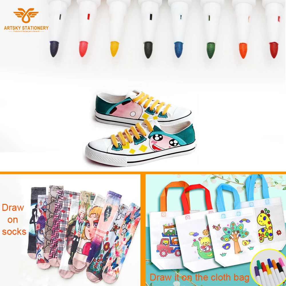 Маркер для текстильной ткани под заказ с логотипом, Перманентный маркер для обуви, футболки и сумочки