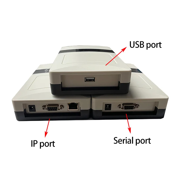 23dBm USB/RS232/IP port Desktop UHF RFID Reader Writer Reading Distance up to 1meter for access control system