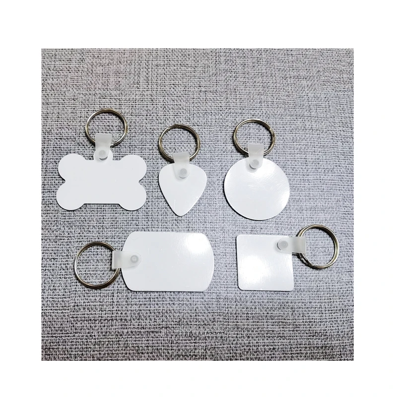 Factory Double Sided Metal Key chain Round Square Shape Custom Sublimation Blank Aluminum Keychain for Dye Sub