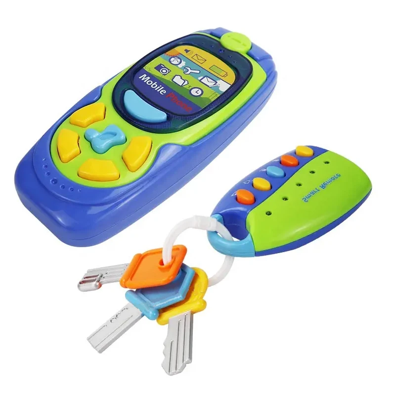 Hot Sale Baby educational musical toy Car key toy with Smart Remote Control Baby Toys Phone