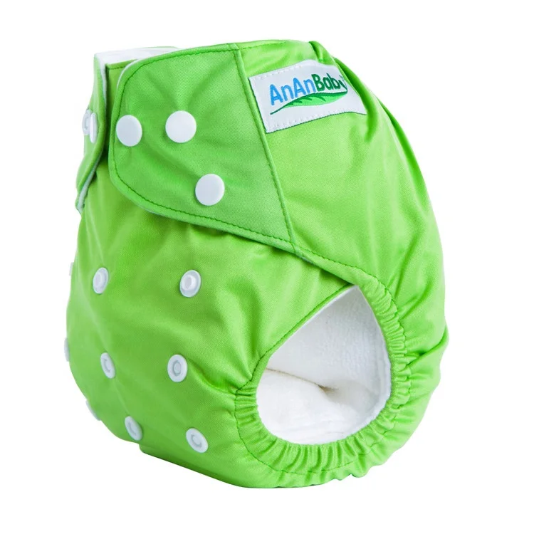  Оптовая продажа Детские Многоразовые моющиеся Подгузники AnAnBaby из микрофибры сплошного цвета тканевые