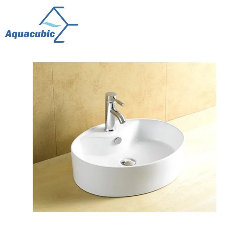 
Aquacubic Modern Small Size Counter Top Bathroom Ceramic Wash Basin 
