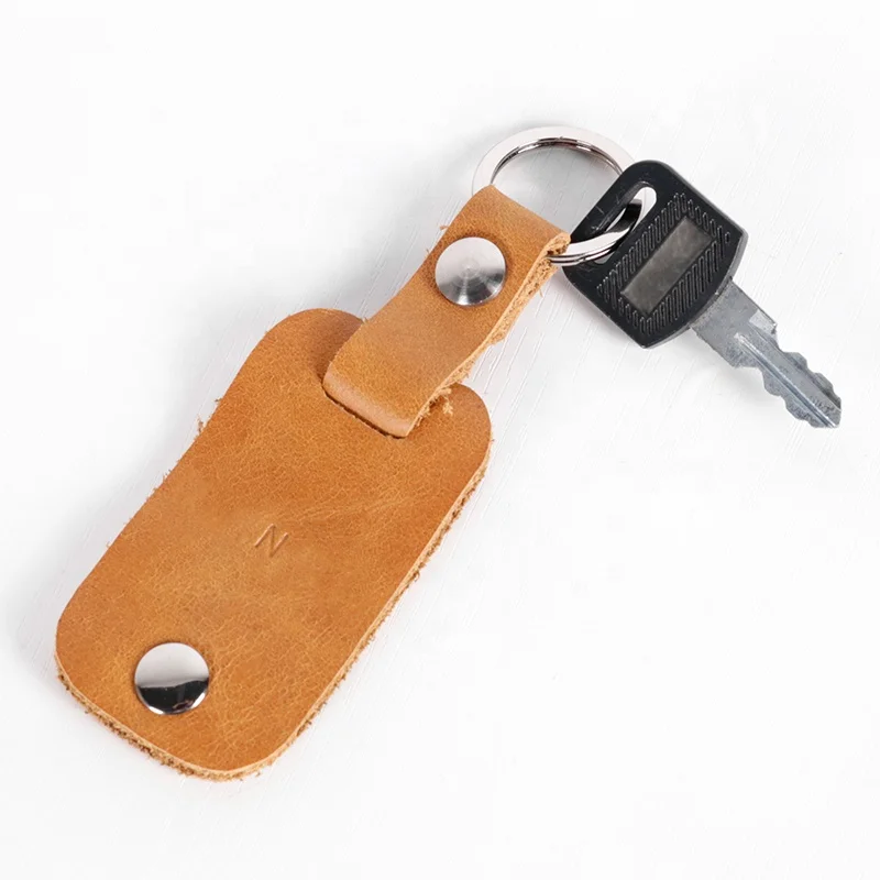 CHANGRONG Custom homemade Personalized diy Engraved Men women Leather Keychain with Key Ring