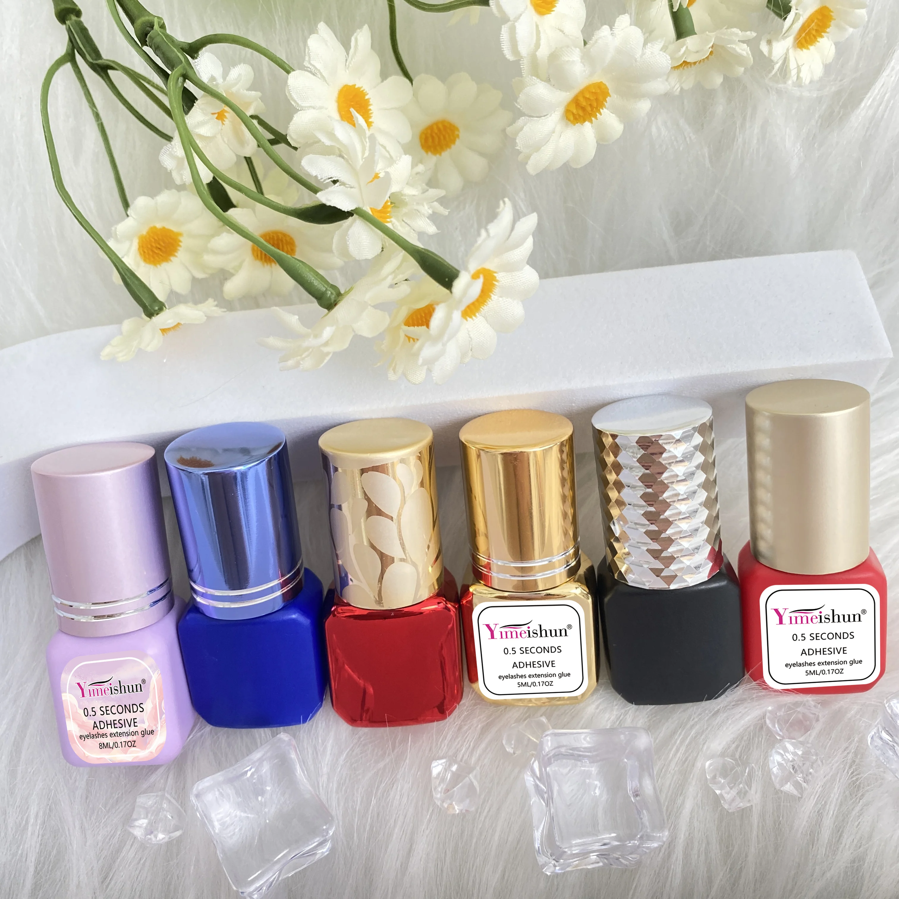Fast Drying Eyelash Glue 0.5-1 Second 7-8 Weeks Long Retention Waterproof Private Label 5ml Adhesive Eyelash Extension Glue