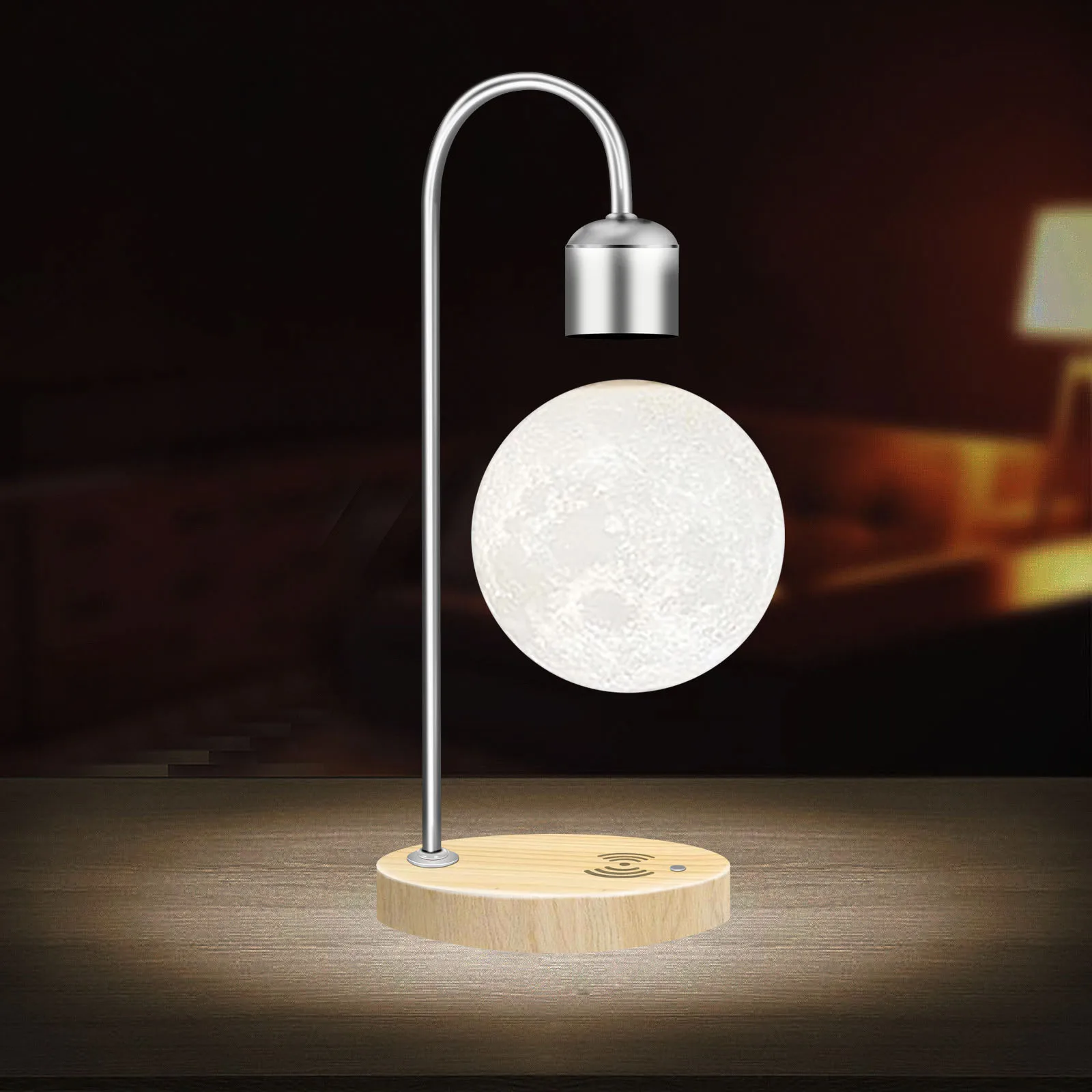 Gleagle Wooden Base Magnetic Levitation Floating 3d Print Lighting Moon Lamp Night Lights