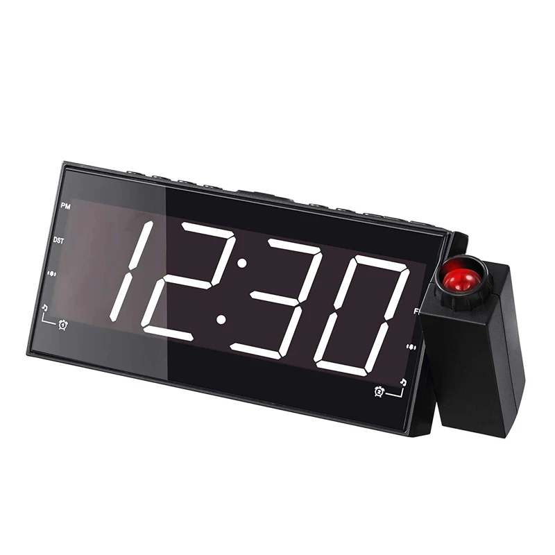 Factory Directly Sale Hotel Snooze Dimmer Digital FM Radio Alarm Clock with Projector