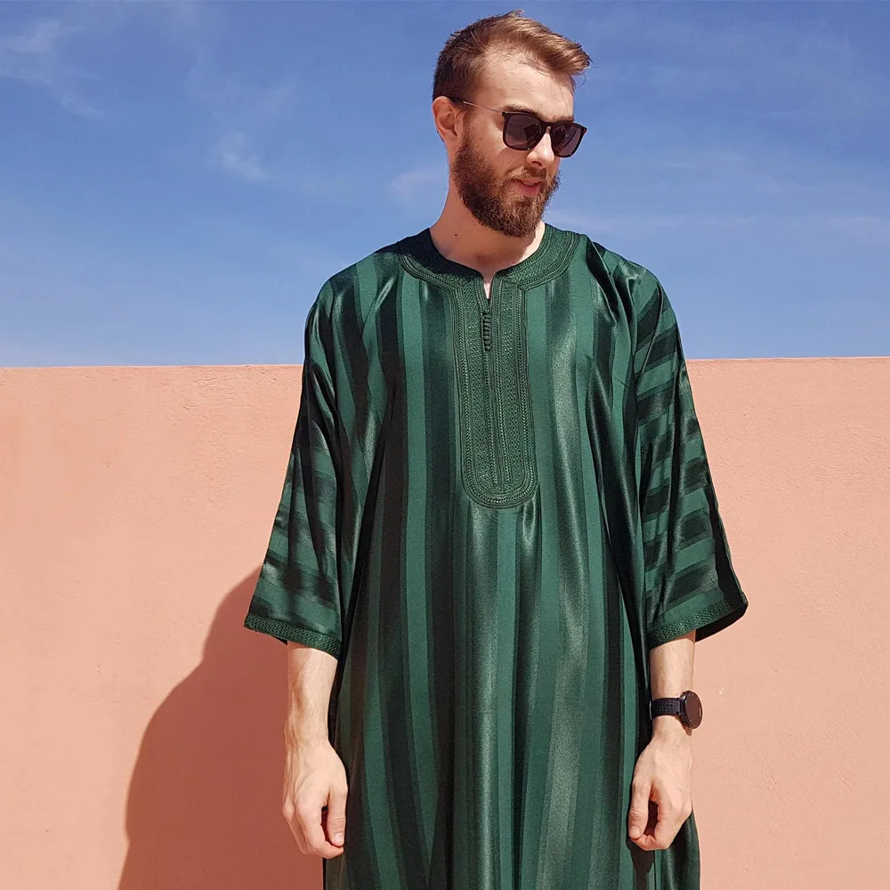 Islamic Clothing Africa Ethnic Style Men Muslim Dubai Casual Long Shirt Dress Daffah Ramadan Fashion Custom Youth Morocco Thobes
